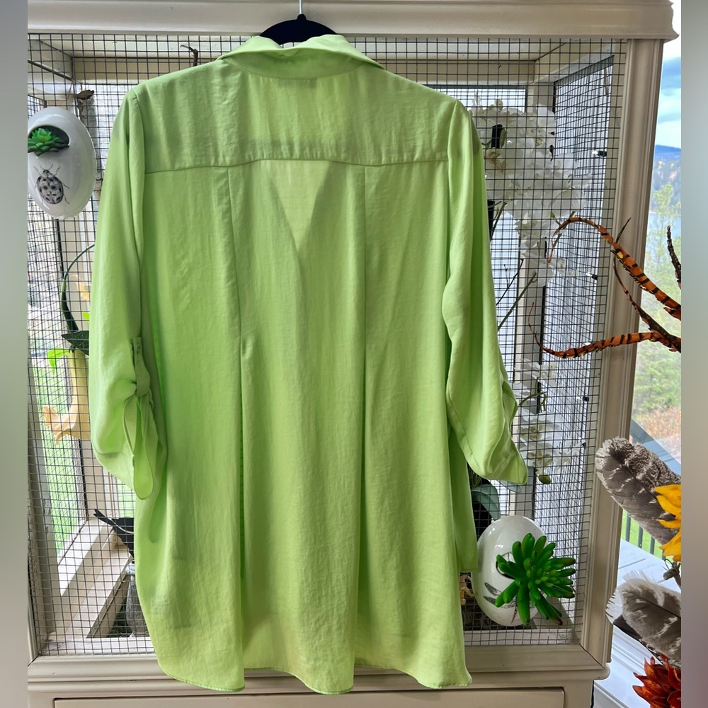Renuar Bright Green Women's Blouse L - Picture 5 of 6